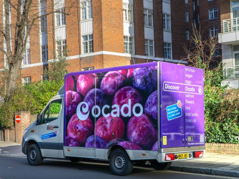 An Ocado delivery van.
