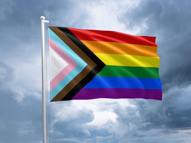 An LGBTQ+ flag.