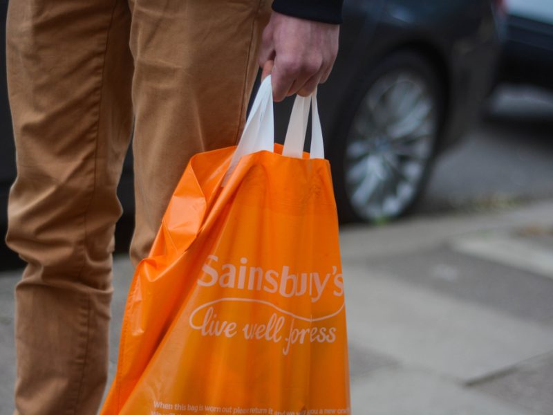 A Sainsbury's plastic bag.