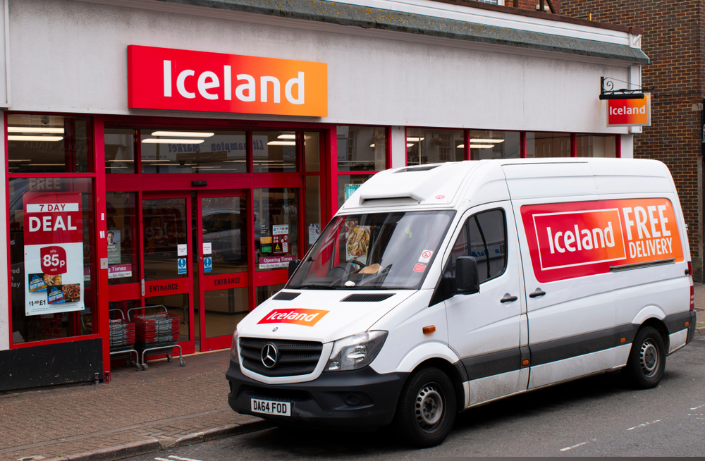 Iceland delivery van and storefront
