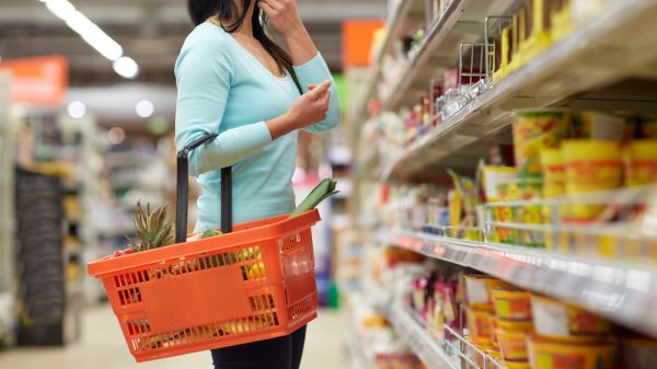 Shopper in supermarket - HFSS products to be removed from end-aisle shelves