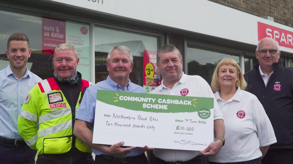 SPAR x Northumbria Blood Bikes grant