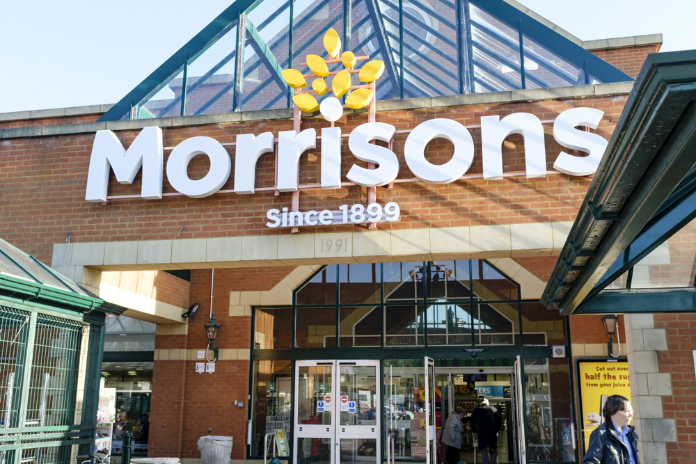 The exterior of a Morrisons store.