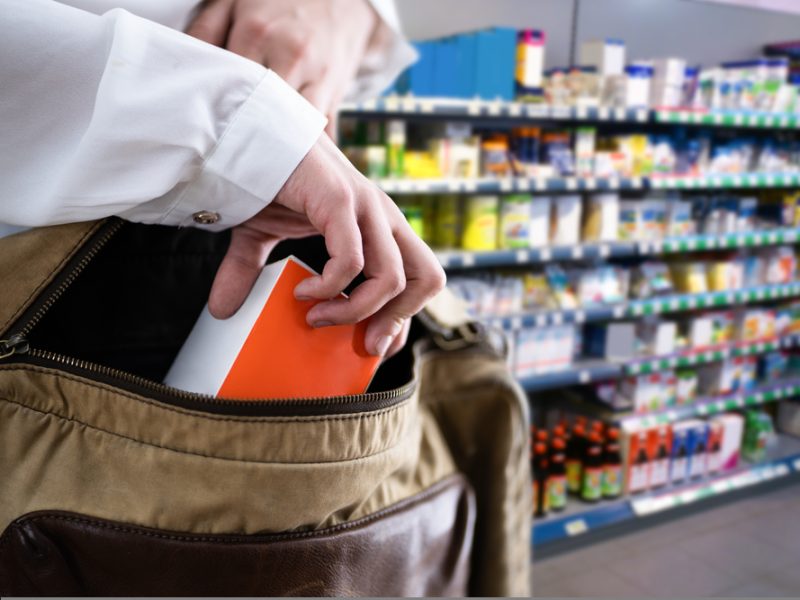 Shoplifting in a store