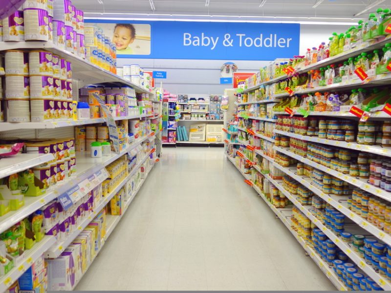 Baby formula in store