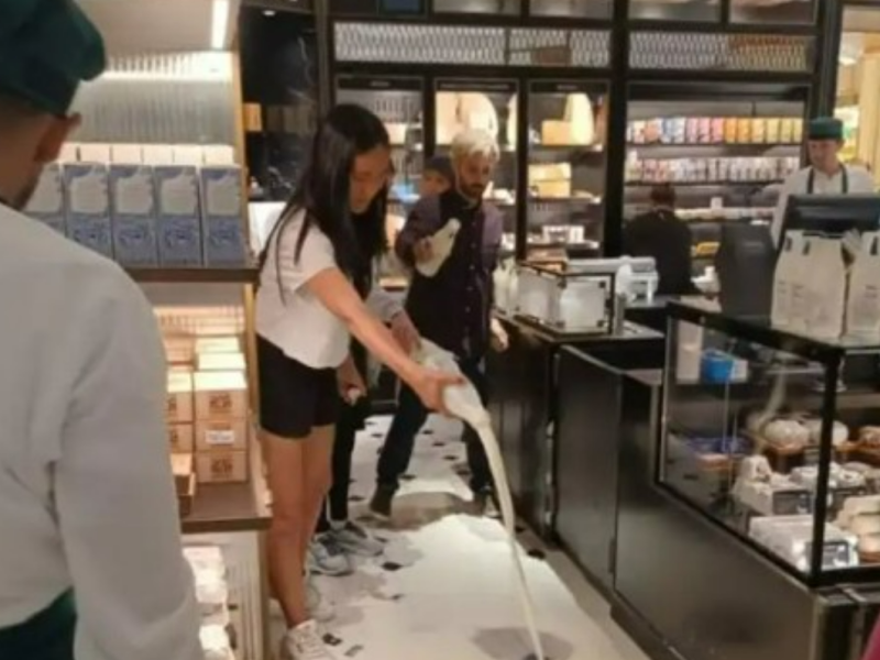 Harrods dairy protest