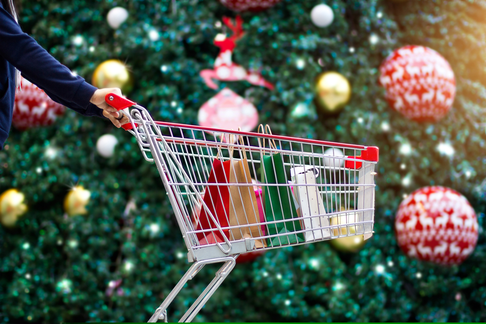 Trolley with Christmas presents