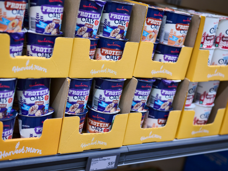 Aldi porridge pots cardboard