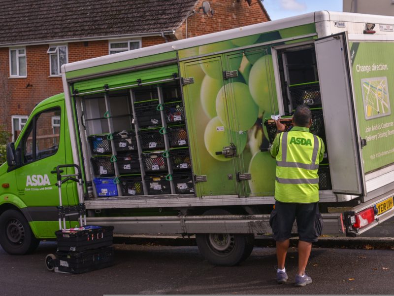 Asda delivery van and driver