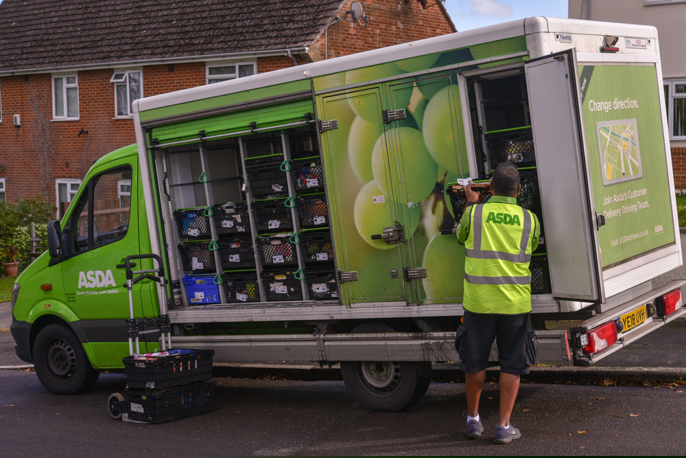 Asda delivery van and driver