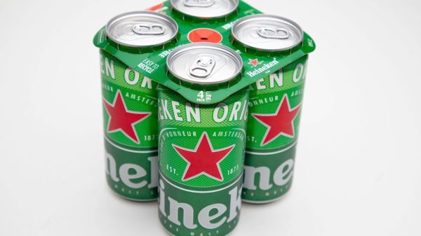 Heineken recyclable packaging topper