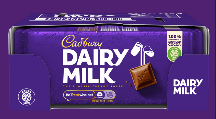 Mondelez Cadbury Dairy Milk new packaging