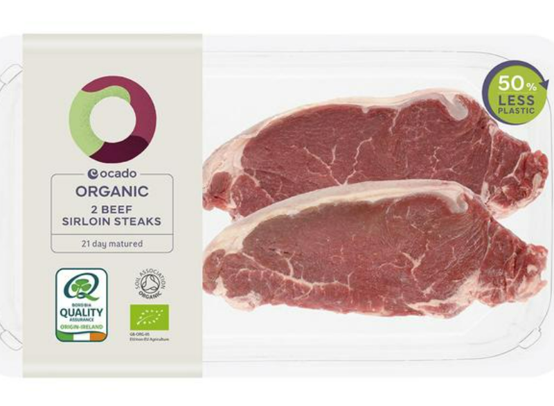 Ocado steak packaging