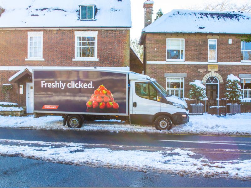Tesco delivery van Christmas