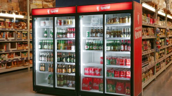 alcoholic drink display supermarket