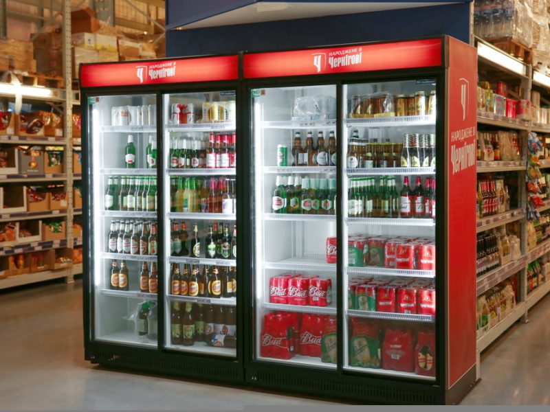 alcoholic drink display supermarket