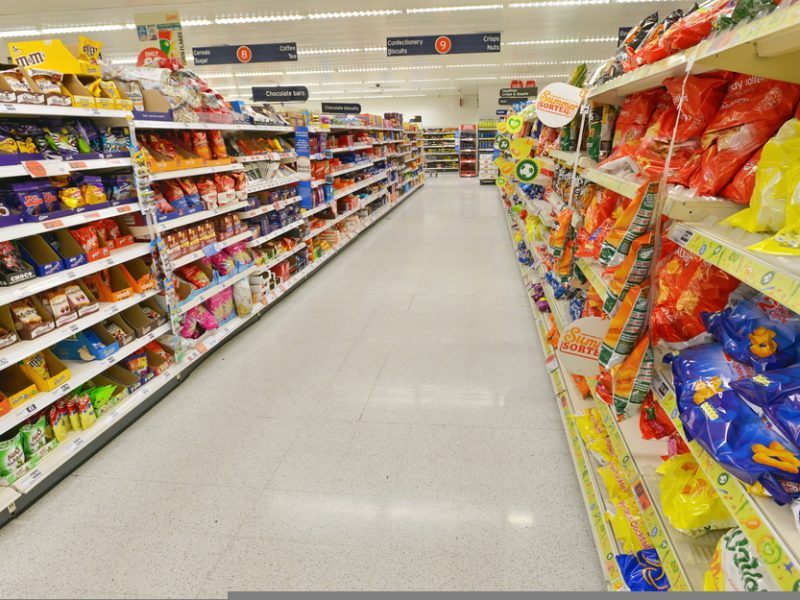 Supermarket aisle retail
