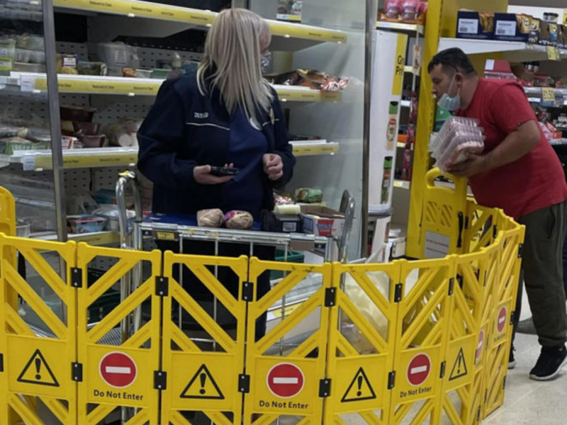 Tesco staff security barriers