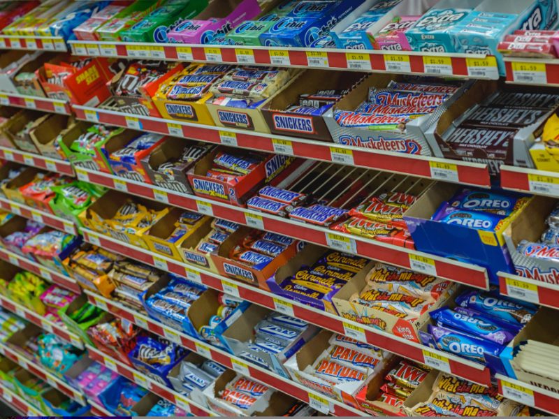 Confectionery aisle - re Labour to clampdown on HFSS