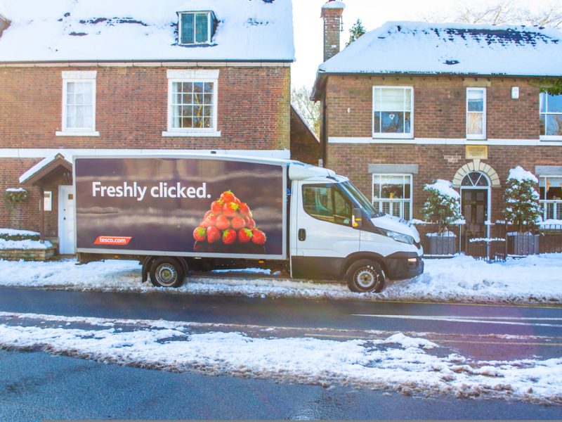 Delivery van Christmas shopping