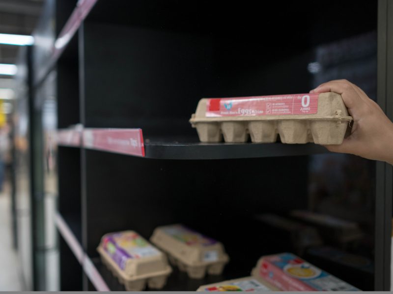 Egg shortages supermarket