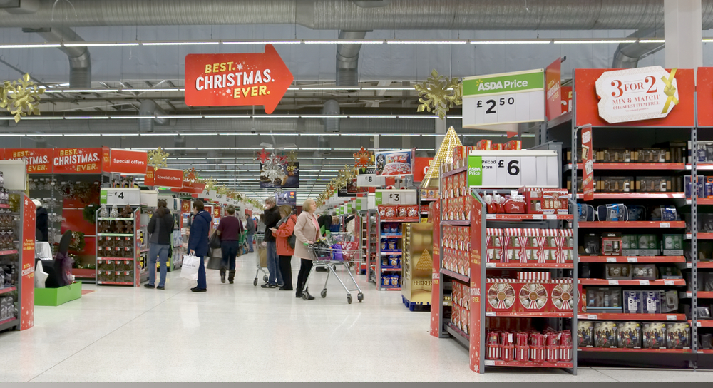 Christmas supermarket store