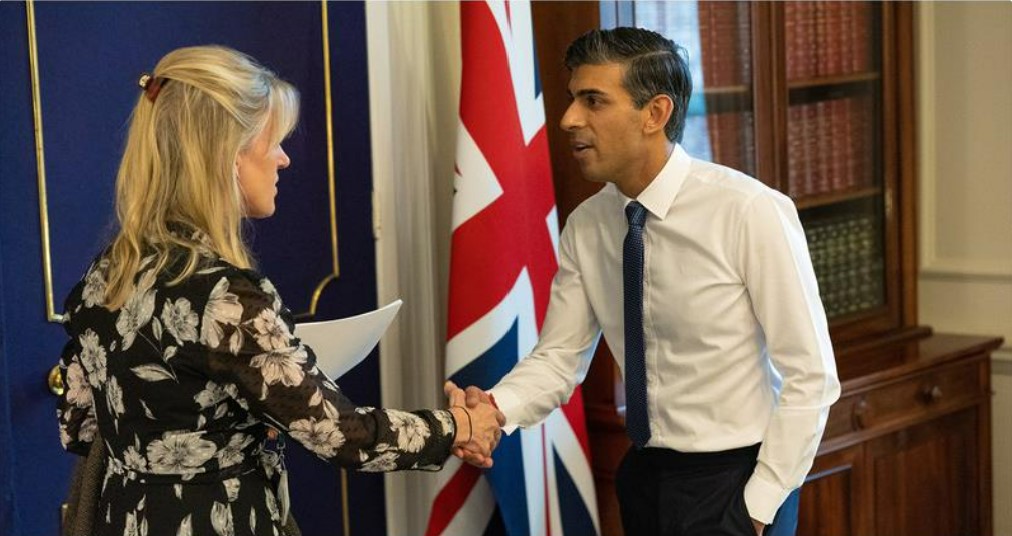NFU president Minette Batters and Prime Minister Rishi Sunak