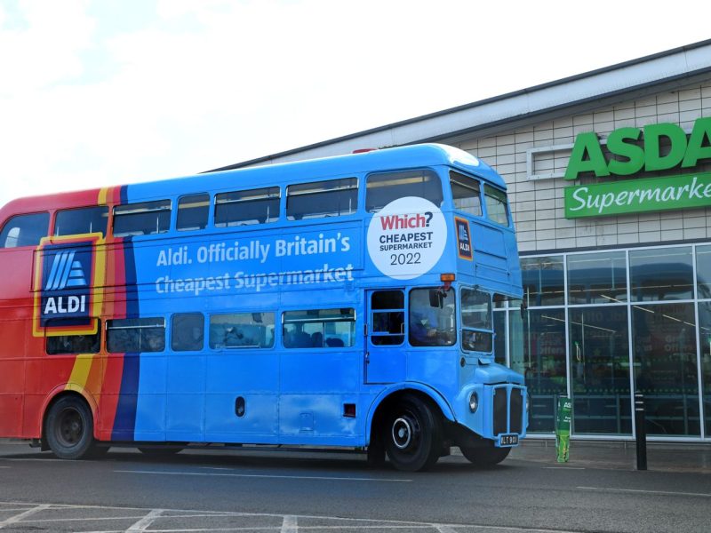 Aldi promotional bus