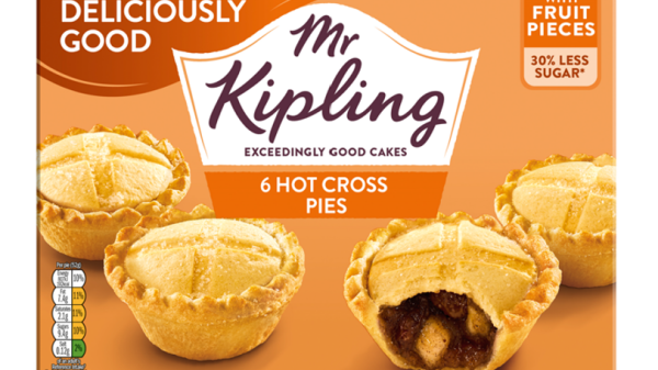 Mr Kipling has expanded its range of Easter products with new non-HFSS compliant Hot Cross Pies.