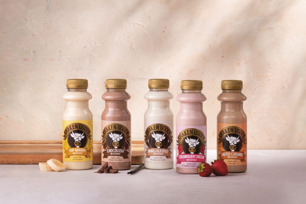 Shaken Udder has undergone a major packaging redesign as the milkshake brand celebrates its range of premium flavours, taste credentials, and festival heritage.