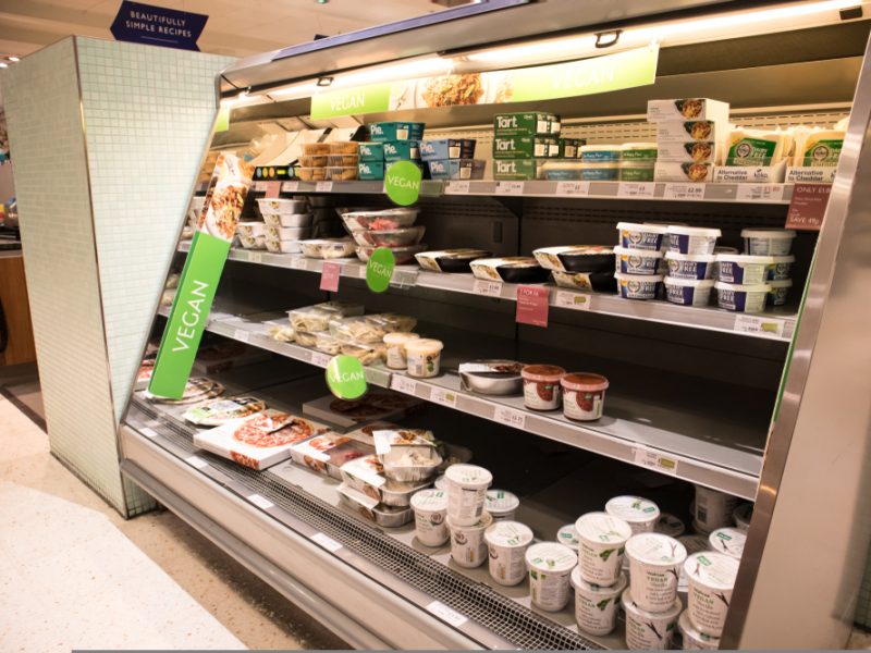 Vegan aisle supermarket