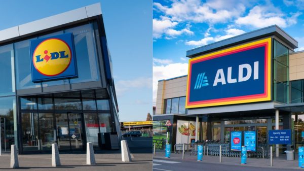 Lidl store and Aldi store