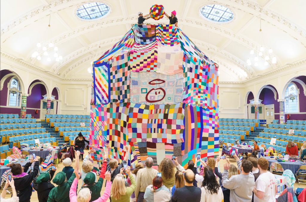 Hundreds of people have gathered to knit the UK’s largest hat to celebrate the 20th anniversary of Innocent Drinks’ long-standing initiative The Big Knit, in support of Age UK.