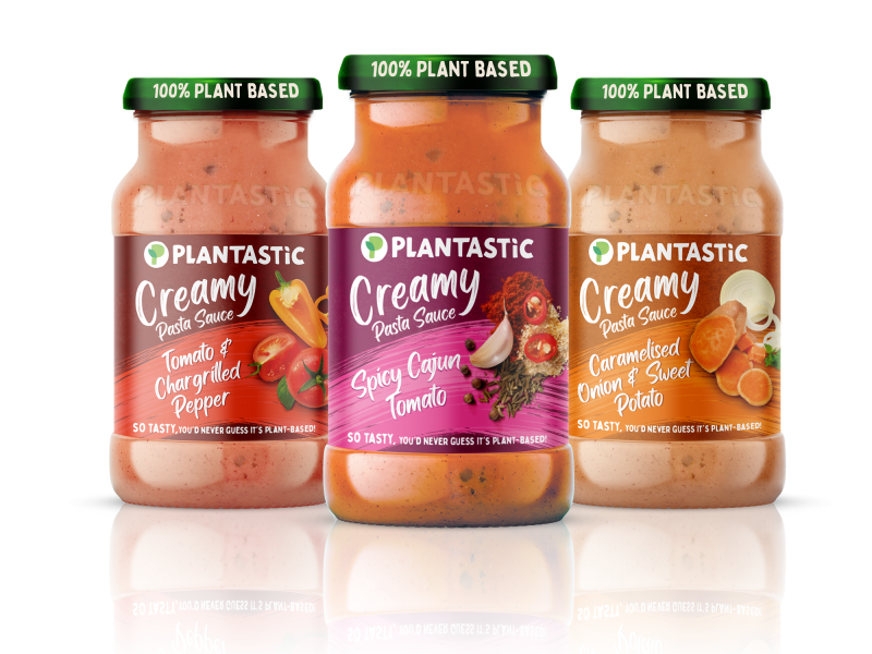 Premier Foods is expanding its plant-based offering with three new Plantastic pasta sauces.
