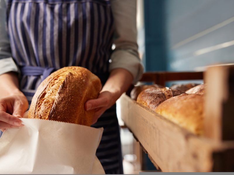 Sourdough bread in a store