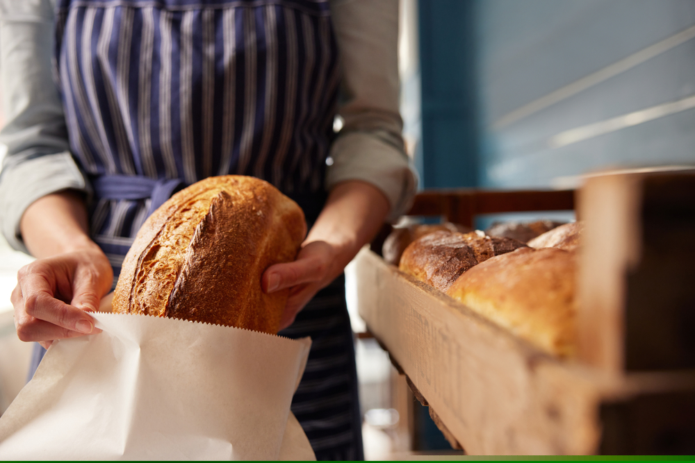 Sourdough bread in a store
