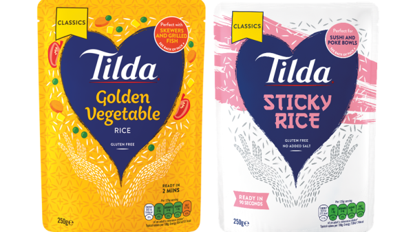Tilda has expanded it's range of family-favourite rice pouches with two new variants, golden vegetable rice and sticky rice.