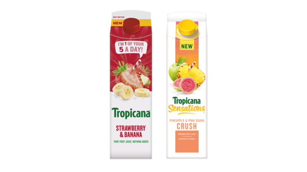 Tropicana is expanding its range of natural breakfast juices with two new flavours that will be hitting shelves at the end of the month: Strawberry & Banana and Pineapple & Pink Guava Crush.