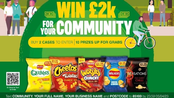 PepsiCo has revealed it will be launching its Walkers community fund competition for the second year in a row, giving 10 retailers the chance to win £2,000 each to support their local neighbourhood.