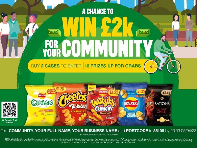 PepsiCo has revealed it will be launching its Walkers community fund competition for the second year in a row, giving 10 retailers the chance to win £2,000 each to support their local neighbourhood.