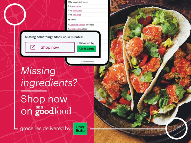 Uber Eats has partnered with BBC Good Food and olive magazine that will enable shoppers to quickly buy full ingredient lists or missing recipe items.