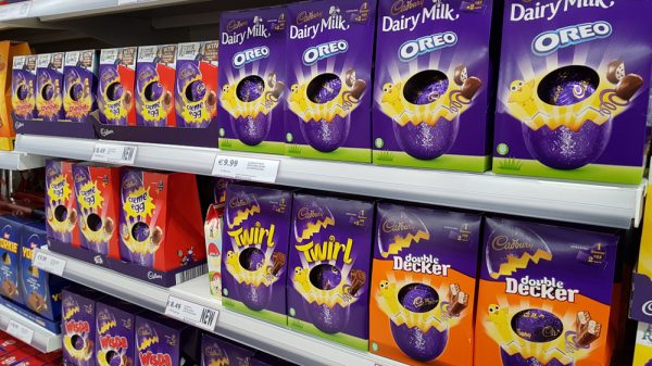 Cadbury Easter eggs in supermarket