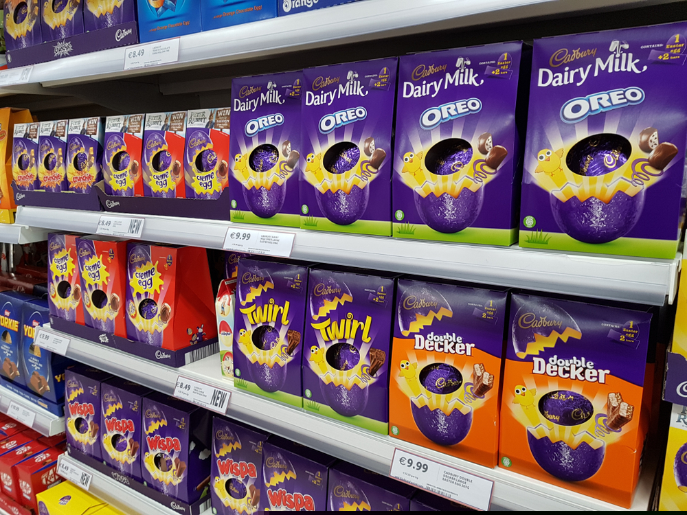 Cadbury Easter eggs in supermarket