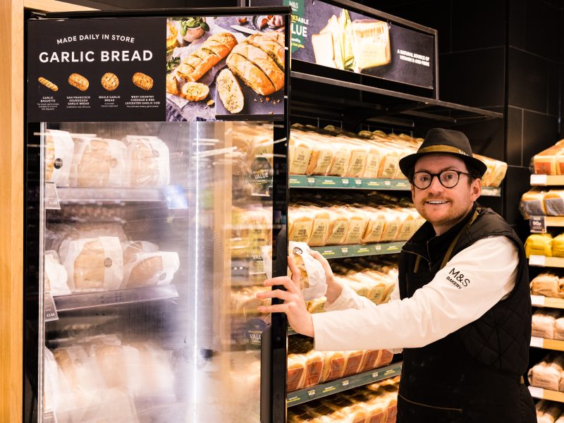 M&S is expanding its frozen garlic bread food waste initiative, where it repurposes unsold bakery loaves, to an additional 125 stores this April.