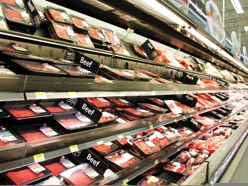 Beef in supermarket