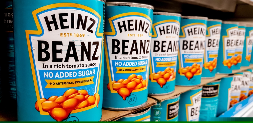 Heinz Baked Beans in supermarket
