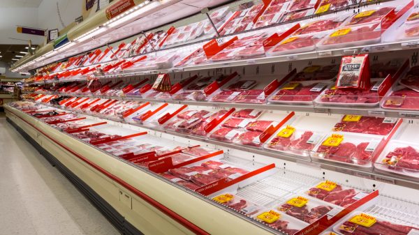 Meat aisle in supermarker