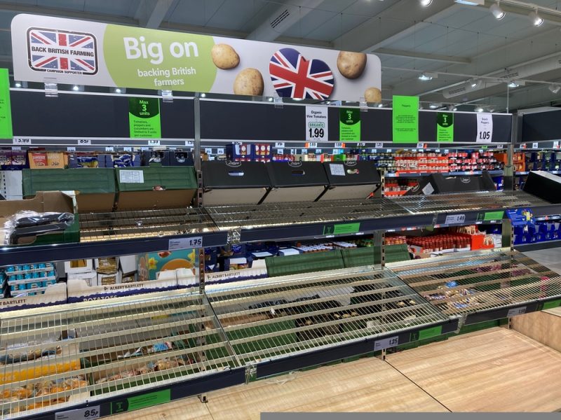 Supermarket fruit and veg shortages
