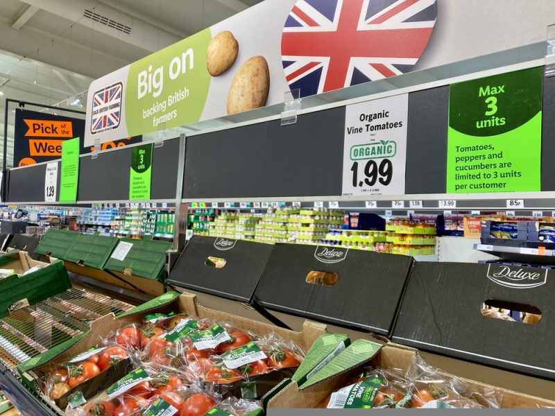 Vegetable purchase limits in supermarket - re Asda and Morrisons ease rationining