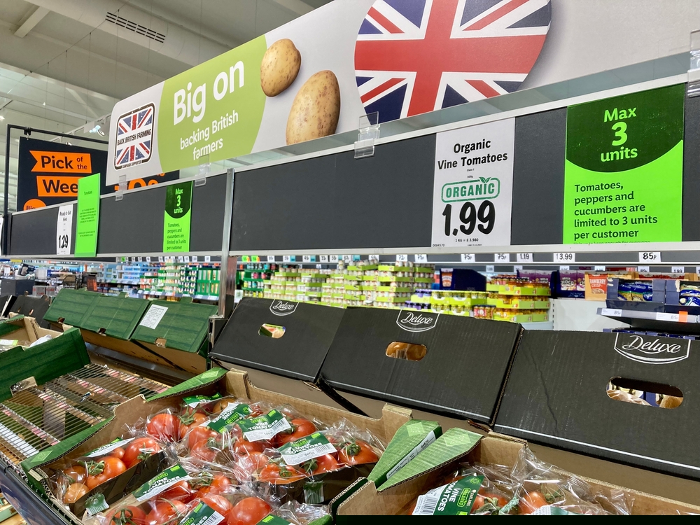 Vegetable purchase limits in supermarket - re Asda and Morrisons ease rationining
